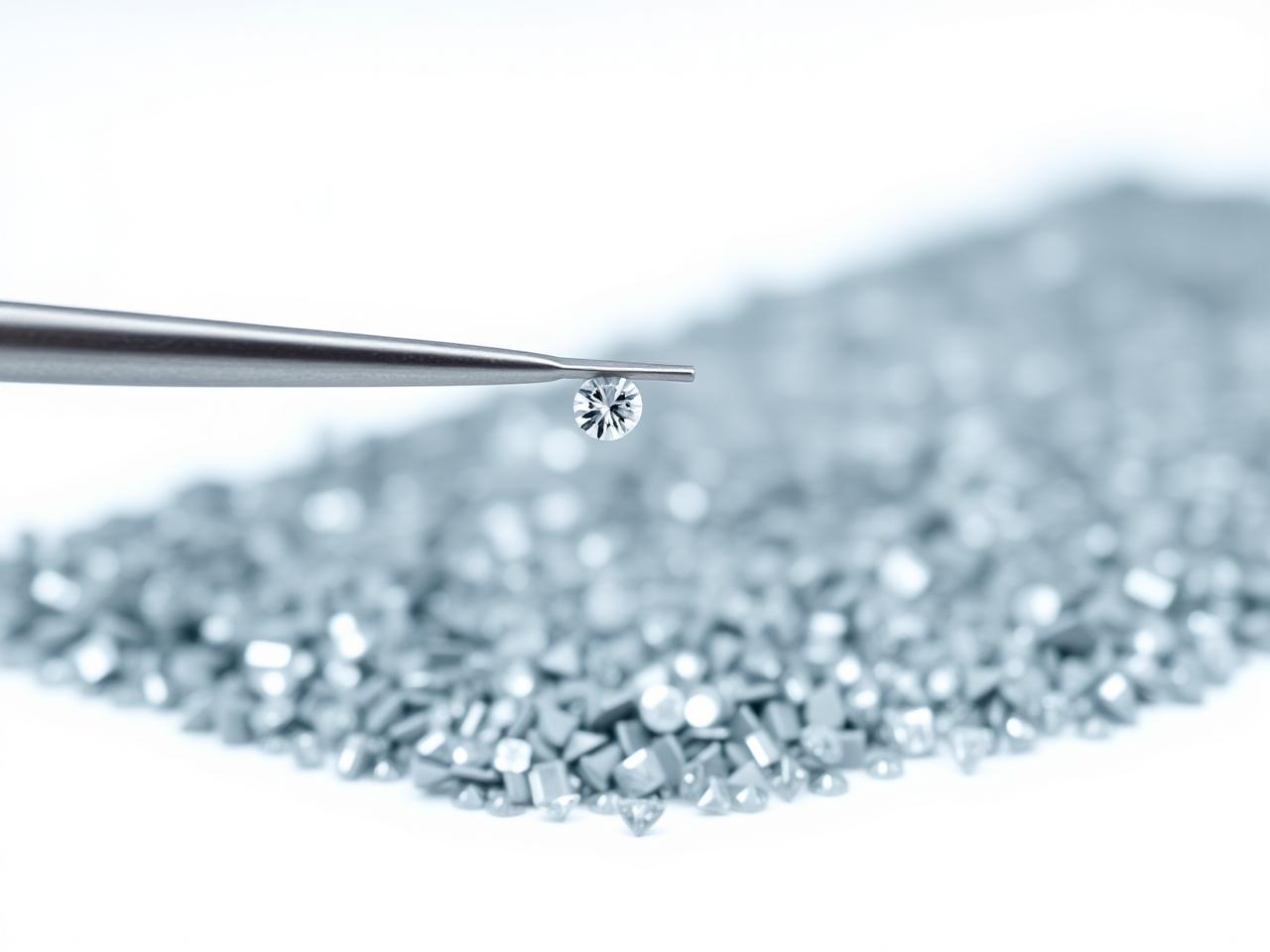 Natural diamonds being sorted in the NYC Diamond District
